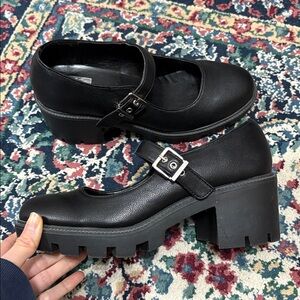 Dolce Vita Black Chunky Mary Jane Flats
